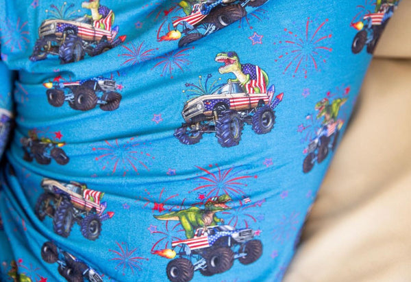 Two Piece - 4th of July Monster Trucks Bamboo (imperfect-runs small)
