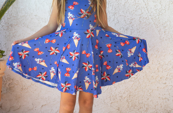 Twirl Dress - 4th of July Poly/Spandex