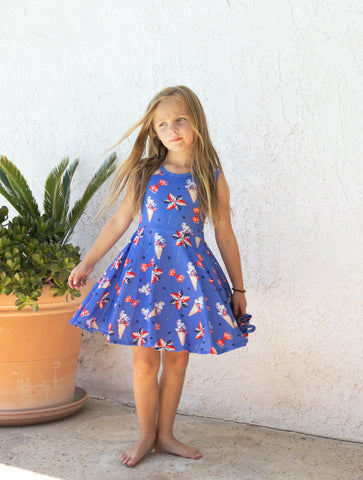 Twirl Dress - 4th of July Poly/Spandex