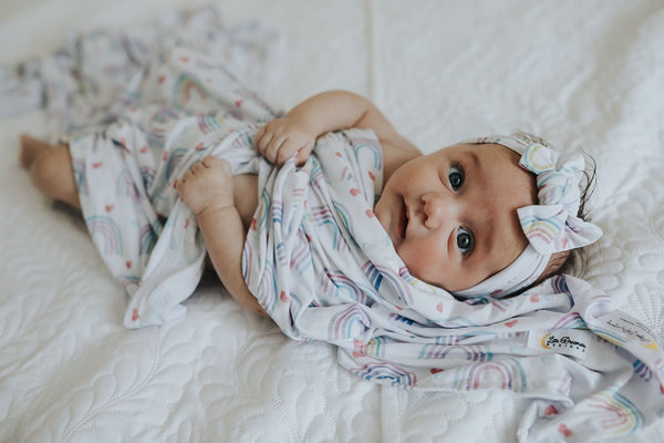 Bamboo Baby Headband - Purple Rainbow