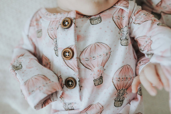 Bamboo Baby knotted Gown - Sweet Elephants